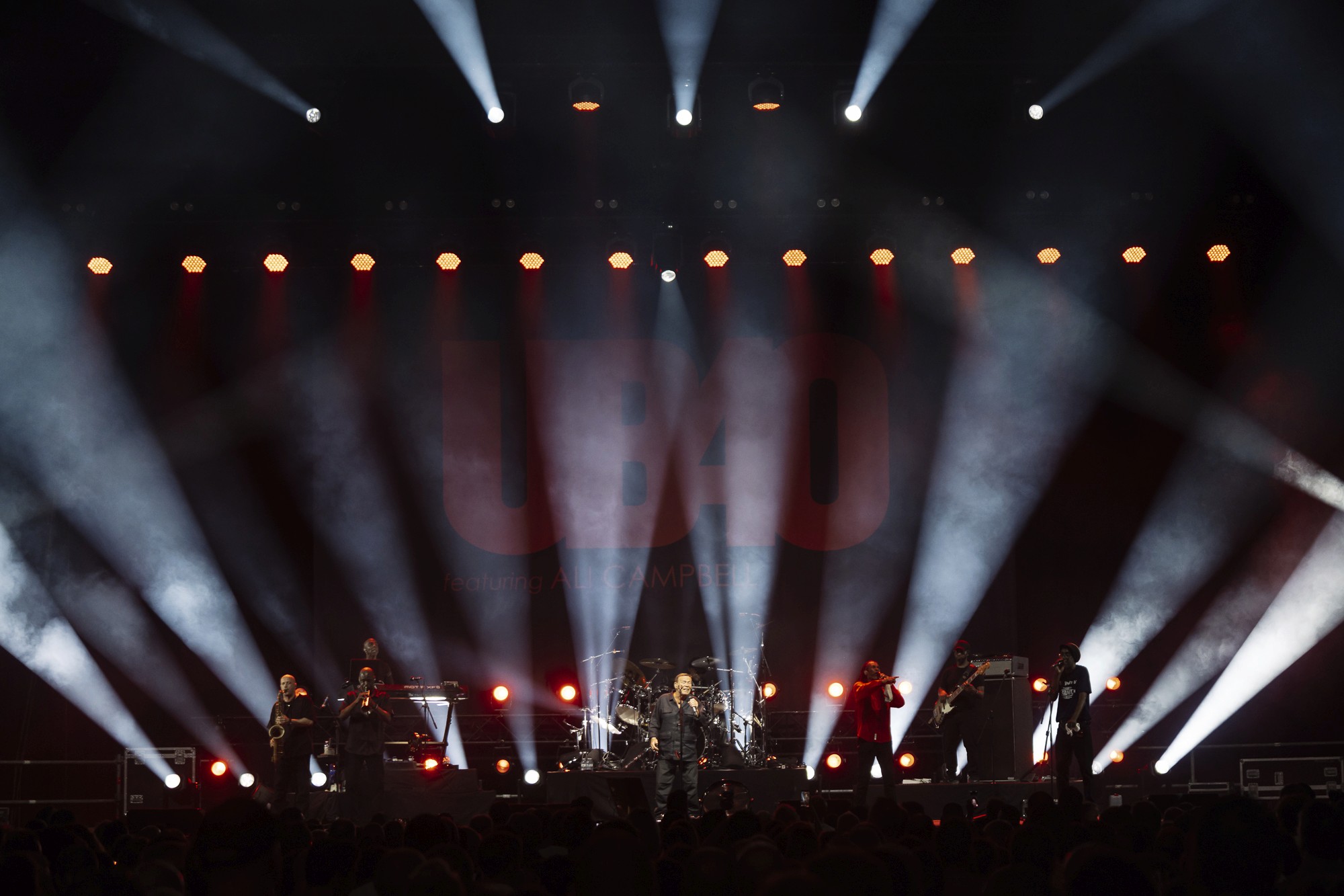 Surreal portrait of man with kaleidoscope effect and neon lighting